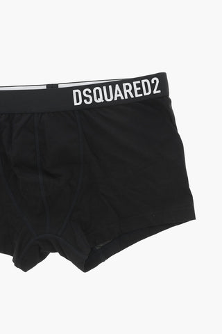 Einfarbige Boxershorts mit kontrastierendem Logo