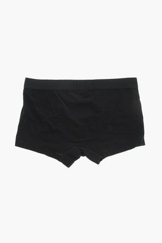 Einfarbige Boxershorts mit kontrastierendem Logo