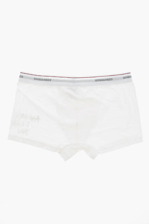 Boxer in Tinta Unita con Stampa a Contrasto