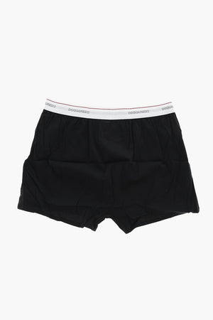 Cotton-Blend Boxer With Contrast Print and Front Button