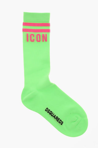 ICON Lange Gerippte Socken In Neonfarben