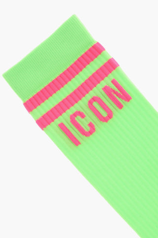 ICON Lange Gerippte Socken In Neonfarben