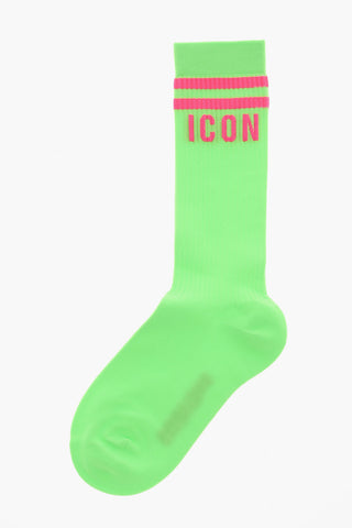ICON Lange Gerippte Socken In Neonfarben