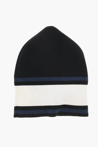 Beanie in Misto Lana con Monogram Ricamato