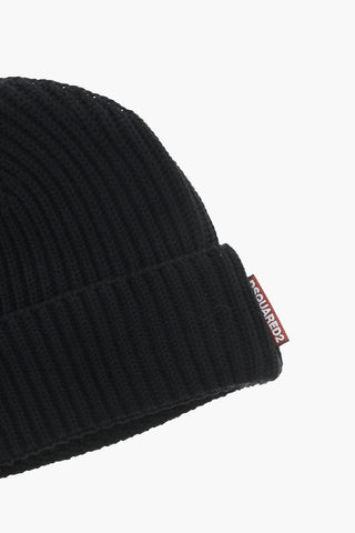 Ribbed Wool Scarf and Beanie Set