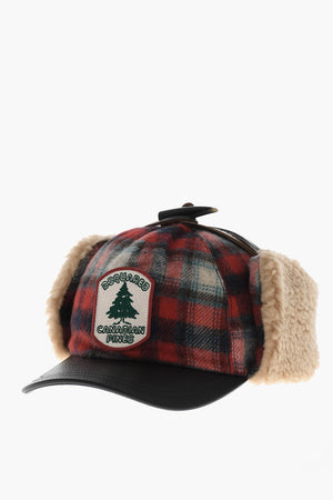 Cappello Baseball in Misto Lana a Quadri con Paraorecchie