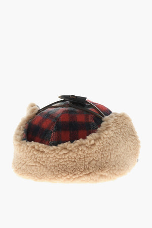 Cappello Baseball in Misto Lana a Quadri con Paraorecchie