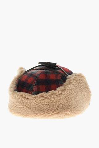 Cappello Baseball in Misto Lana a Quadri con Paraorecchie