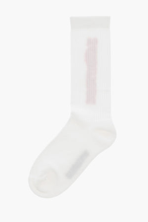 Long Ribbed Socks With Contrasting Logo