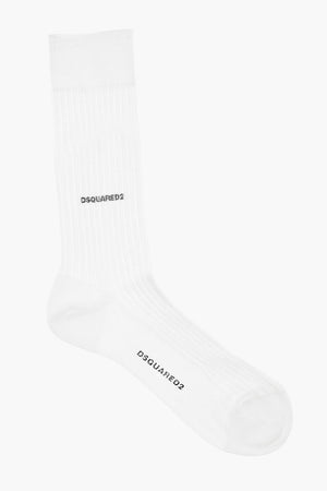 Long Ribbed Socks With Contrasting Logo