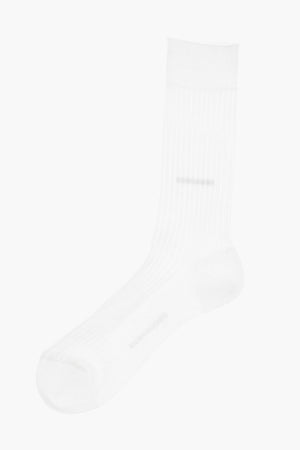 Long Ribbed Socks With Contrasting Logo