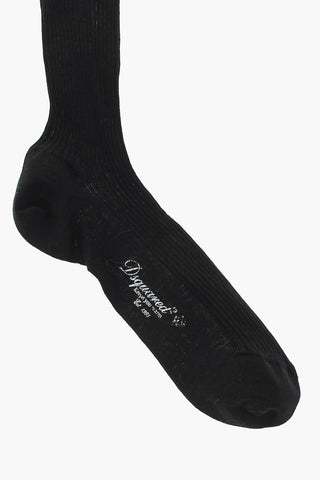 Lange gerippte Socken mit kontrastierendem Logo