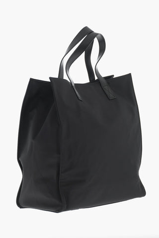 ICON Nylon Tote Bag With Leather Trims And Contrasting Print