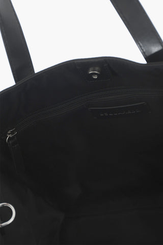 ICON Nylon Tote Bag With Leather Trims And Contrasting Print