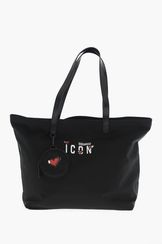 ICON Nylon-Tote Mit Lederbesätzen Und Passendem Münzetui