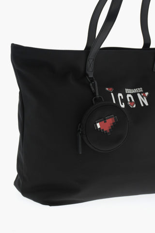 ICON Nylon-Tote Mit Lederbesätzen Und Passendem Münzetui