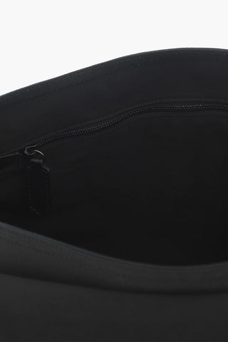 Solid-Color Messenger Bag With Leather Trims