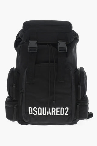 Zaino in Nylon Multitasca con Logo Stampato