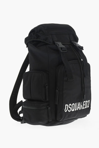 Zaino in Nylon Multitasca con Logo Stampato