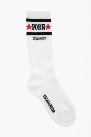 ROCCO Lange Socken aus Baumwollmischung mit kontrastierendem Detail
