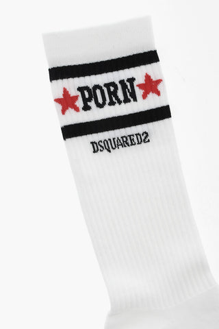 ROCCO Lange Socken aus Baumwollmischung mit kontrastierendem Detail