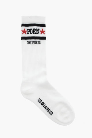 ROCCO Lange Socken aus Baumwollmischung mit kontrastierendem Detail