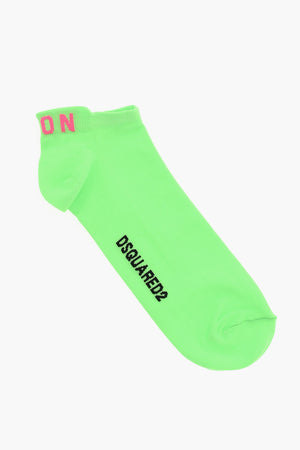ICON 로우컷 네온 양말 배색 로고