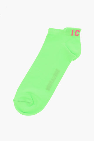 ICON 로우컷 네온 양말 배색 로고