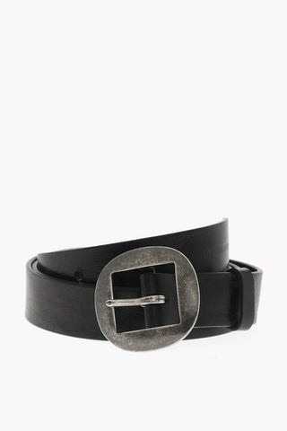 Cintura in Pelle con Logo Tono su Tono 30mm