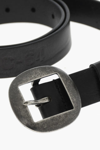 Cintura in Pelle con Logo Tono su Tono 30mm