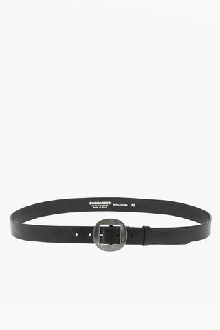 Cintura in Pelle con Logo Tono su Tono 30mm