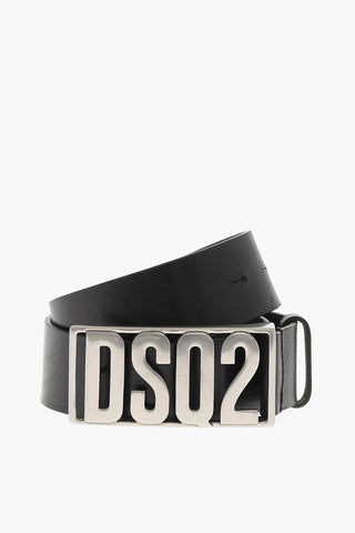40mm Leather Belt With Logo Buckle
