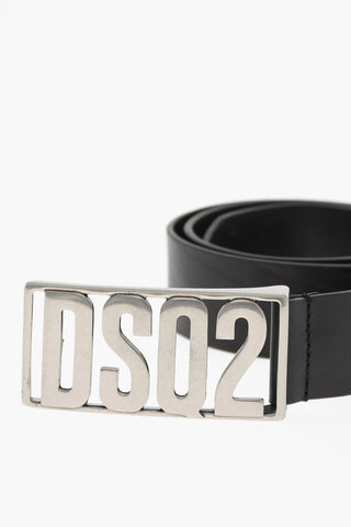 40mm Leather Belt With Logo Buckle