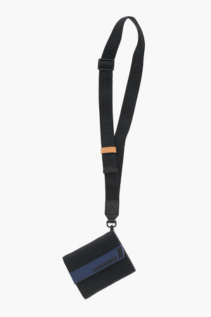 Solid-Color Wallet with Velcro Closure and Removable Shoulder Strap