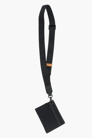 Solid-Color Wallet with Velcro Closure and Removable Shoulder Strap