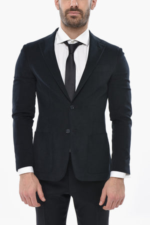 CC COLLECTION Cotton-Blend Twill Blazer REFINED with Patch Pockets