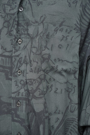 Camicia Casual a Fantasia con Collo Italiano