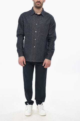 HOMME Overshirt Aus Seide Mit Verdeckter Knopfleiste