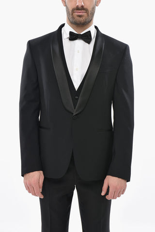 CODE Set Blazer e Gilet con Rever a Scialle in Satin