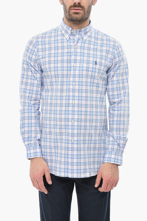 Camicia Button Down in Cotone a Quadri