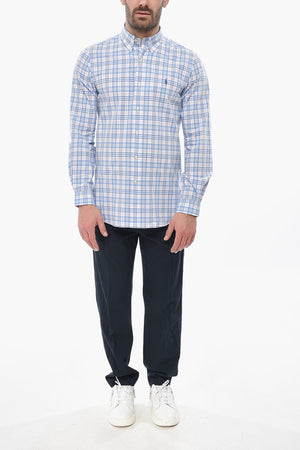Camicia Button Down in Cotone a Quadri