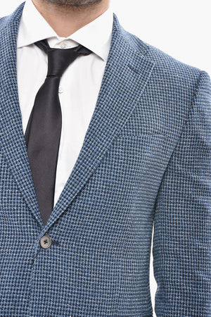 CC COLLECTION Half-Lined Blazer with Pied-de-Poule Pattern