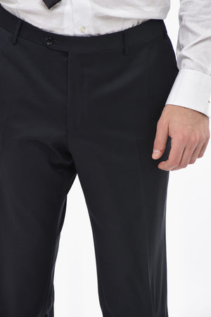 CODE Virgin Wool Suit with Peak Lapel in Satin
