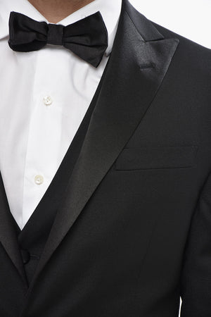 CODE 3-Piece Virgin Wool Suit with Satin Peak Lapel