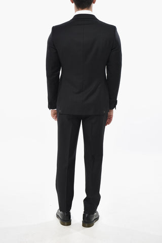 CODE 3-Piece Virgin Wool Suit with Satin Peak Lapel