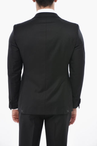 CODE 3-Piece Virgin Wool Suit with Satin Peak Lapel