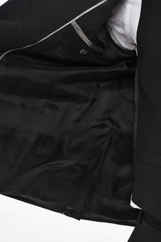 CODE 3-Piece Virgin Wool Suit with Satin Peak Lapel