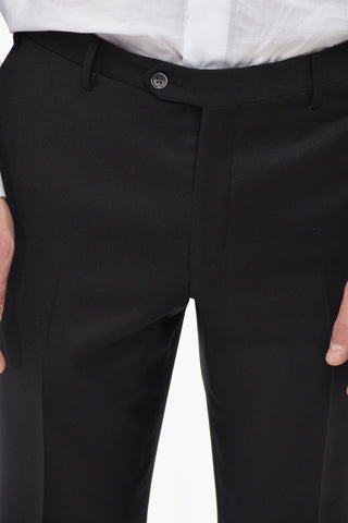 CODE 3-Piece Virgin Wool Suit with Satin Peak Lapel