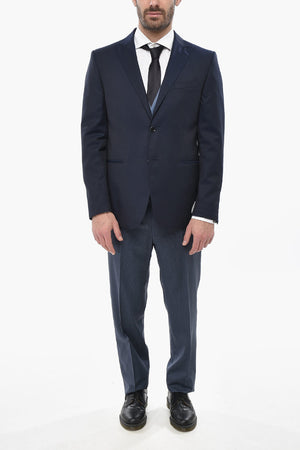 CC COLLECTION Silk Blend Ceremony Suit with Pinstriped Trousers