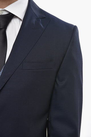 CC COLLECTION Silk Blend Ceremony Suit with Pinstriped Trousers